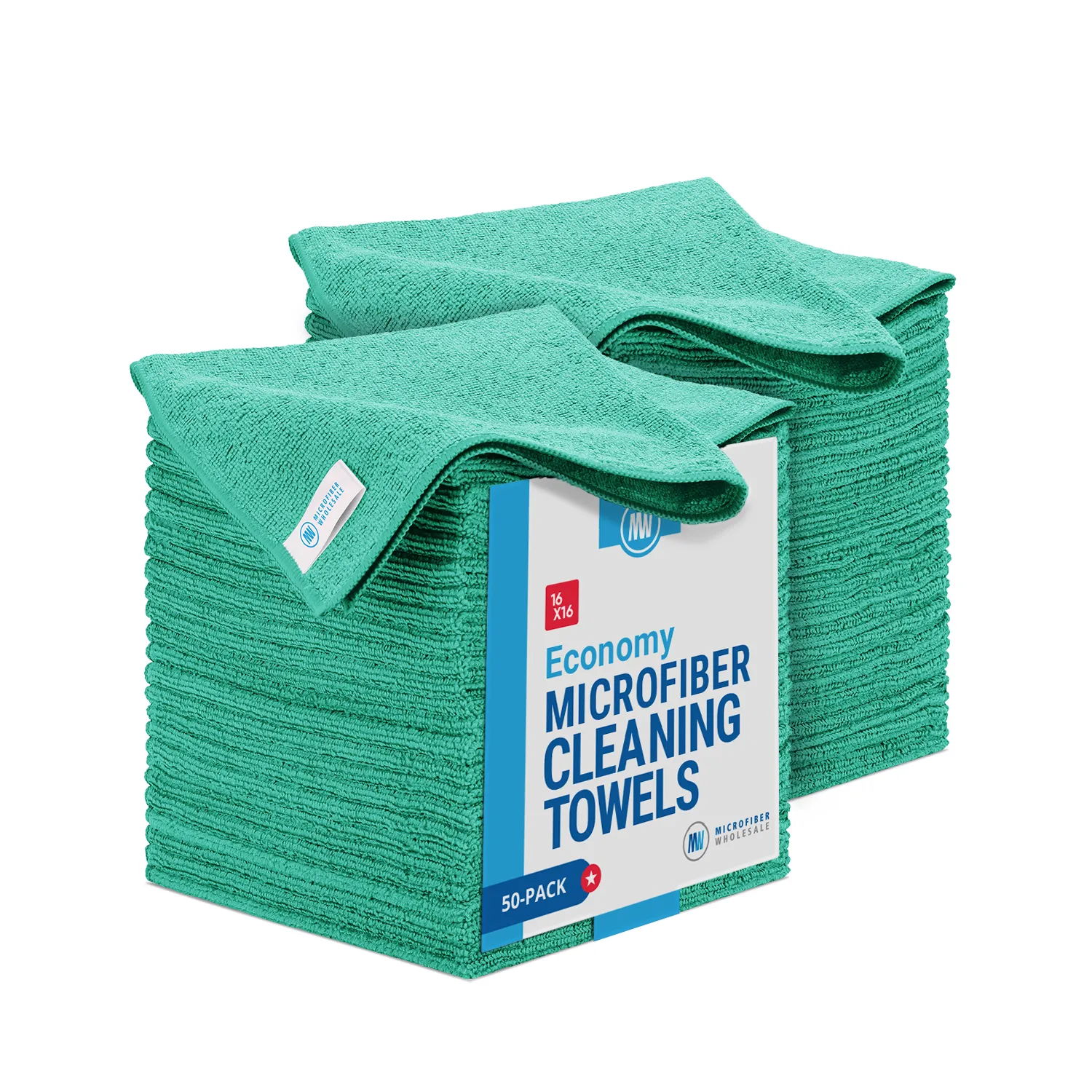 16” x 16” Economy All Purpose Microfiber Towels - Pack of 50