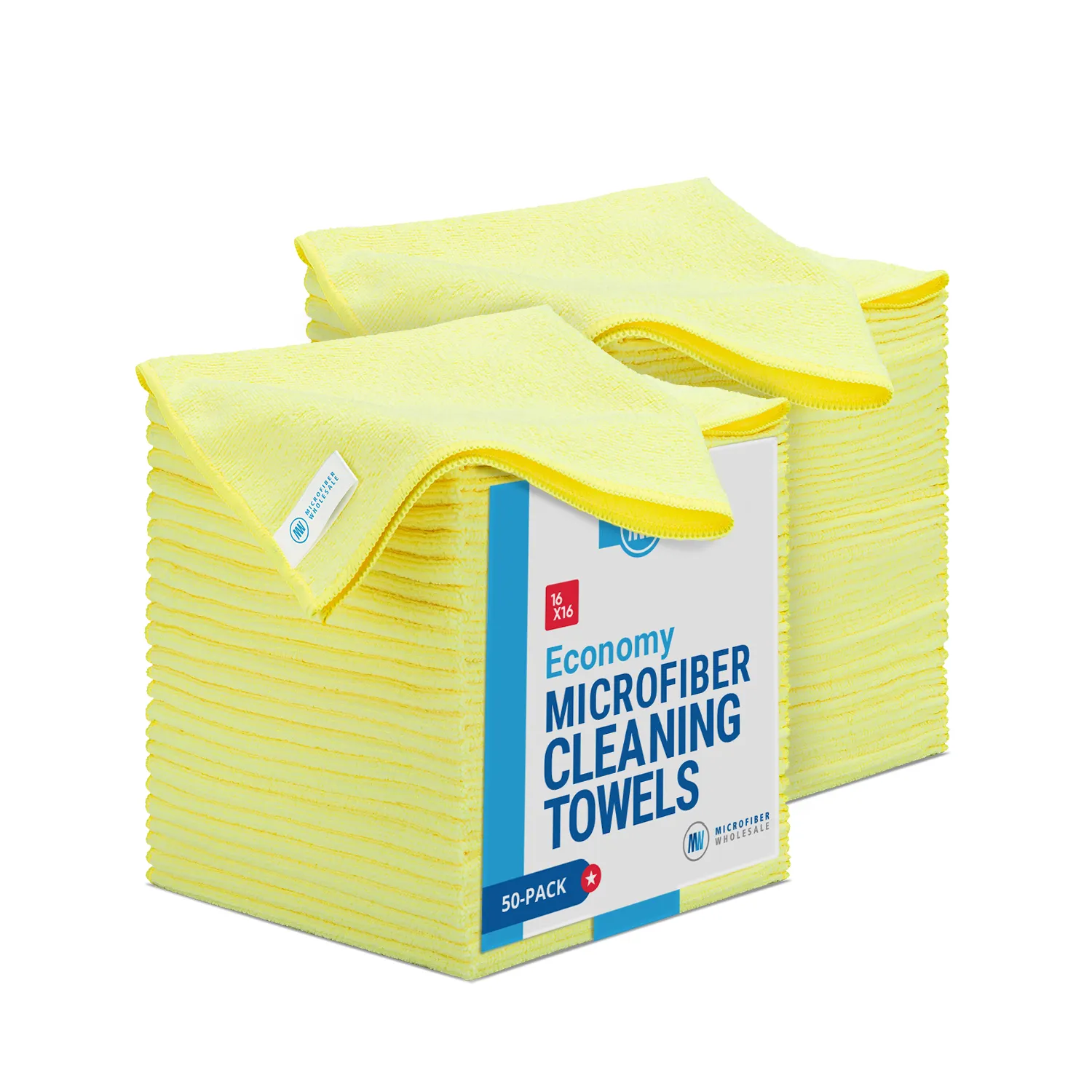 16” x 16” Economy All Purpose Microfiber Towels - Pack of 50