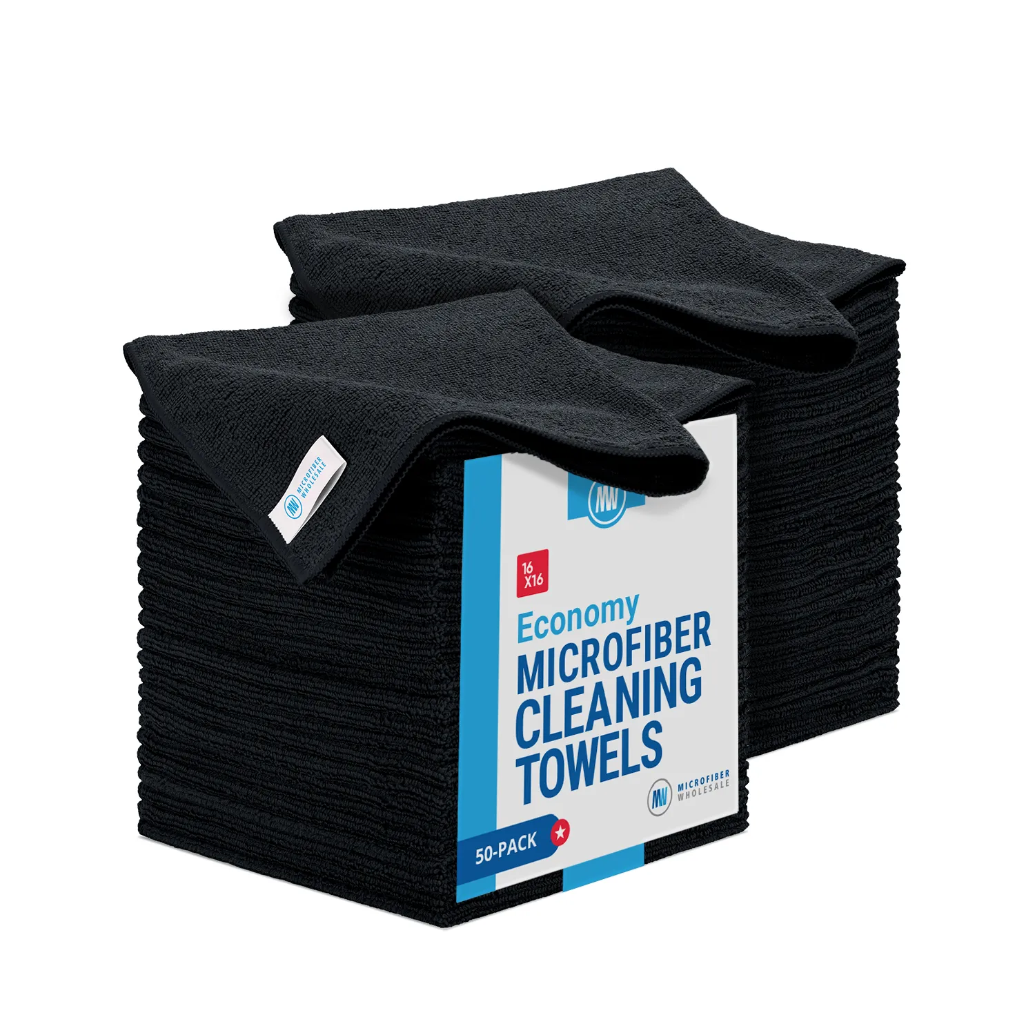 16” x 16” Economy All Purpose Microfiber Towels - Pack of 50