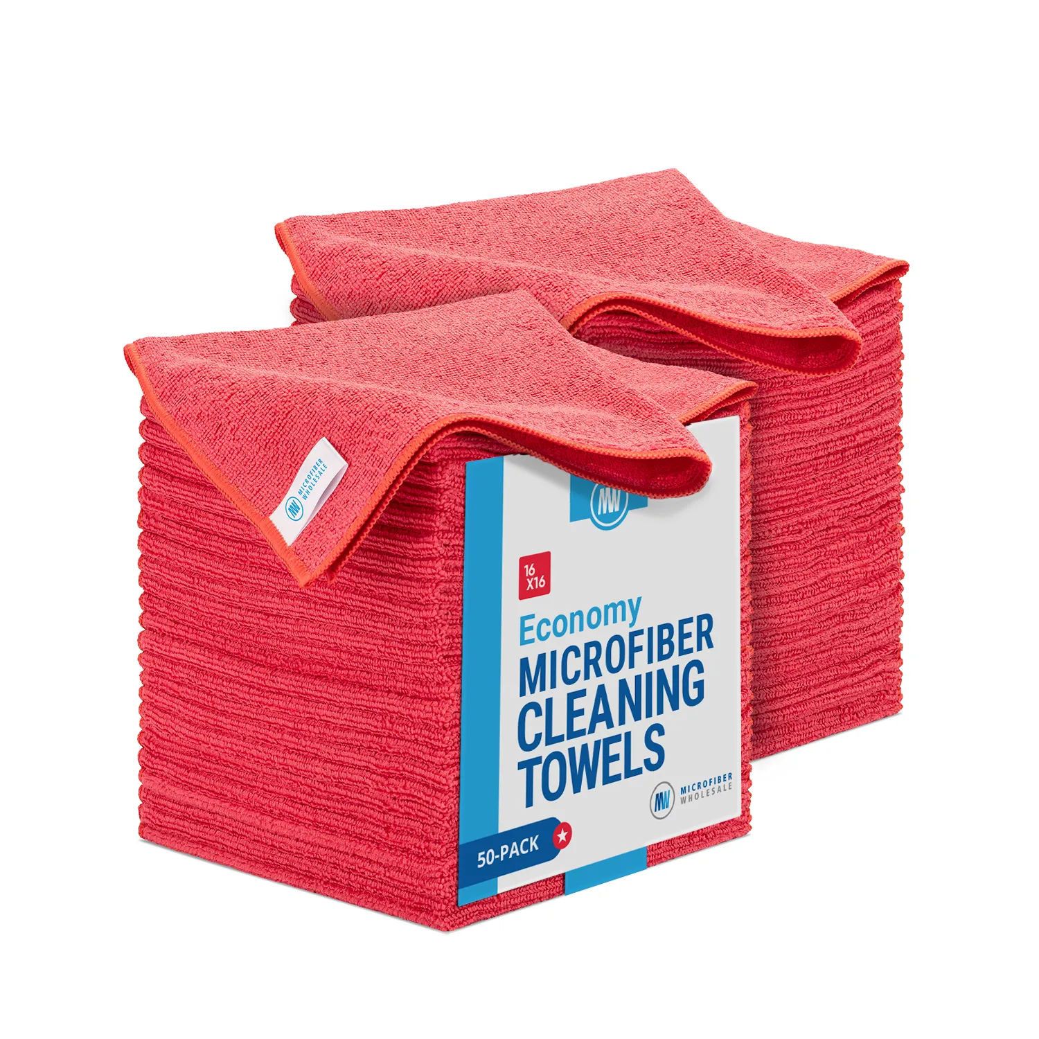 16” x 16” Economy All Purpose Microfiber Towels - Pack of 50