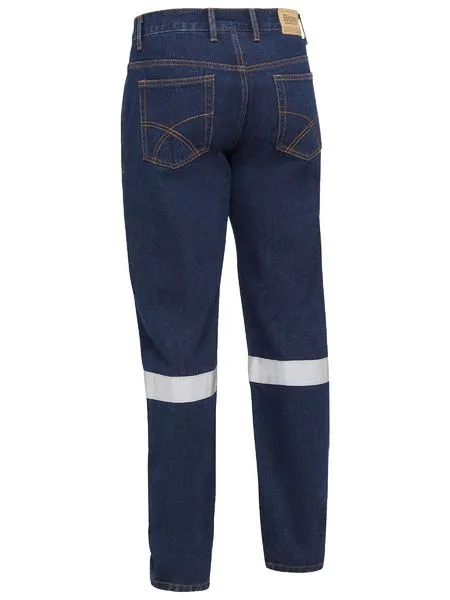 Mens Bisley Original Taped Stretch Denim Work Jeans (BP6711T) – Durable, Flexible, and High-Visibility
