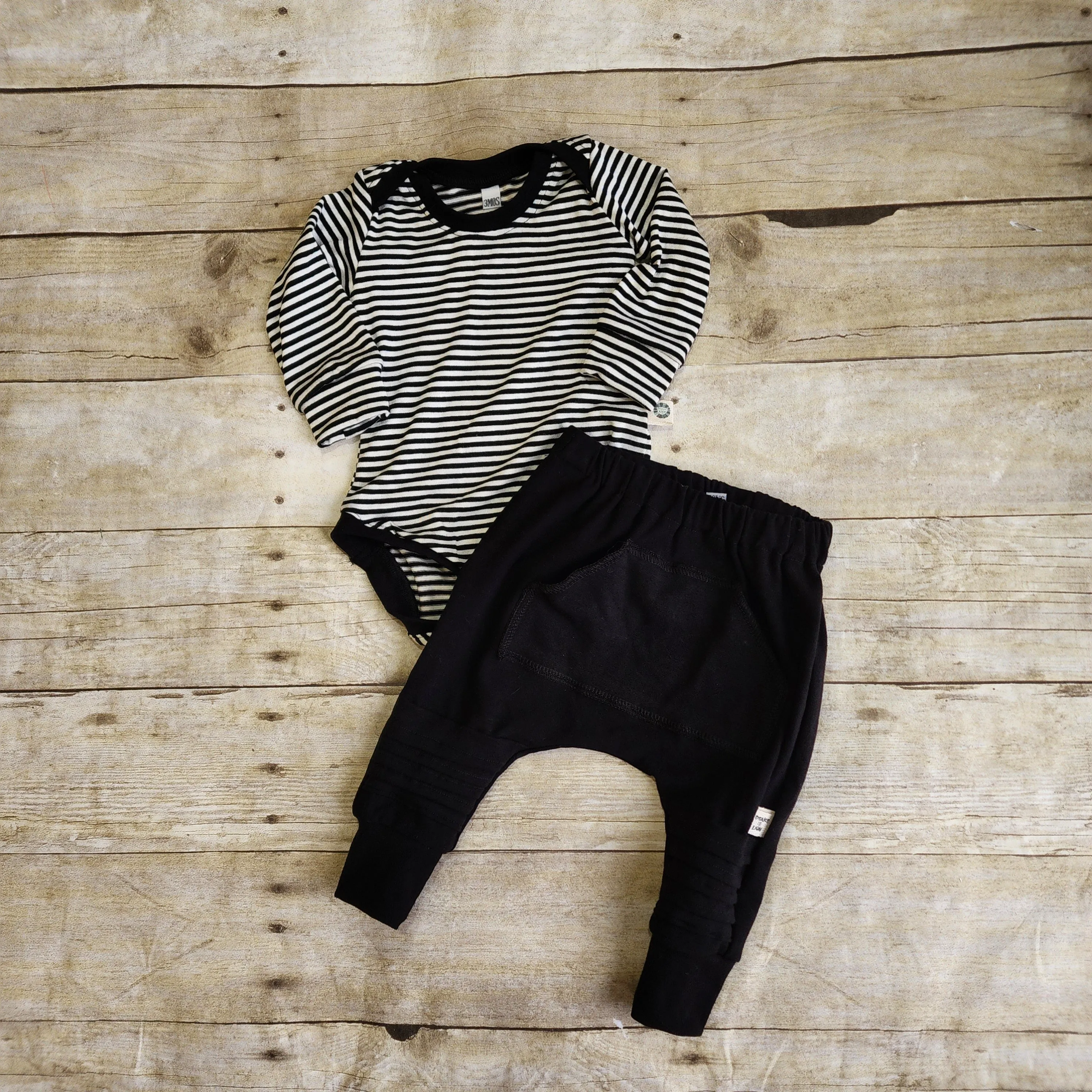 Black & White Striped Bodysuit