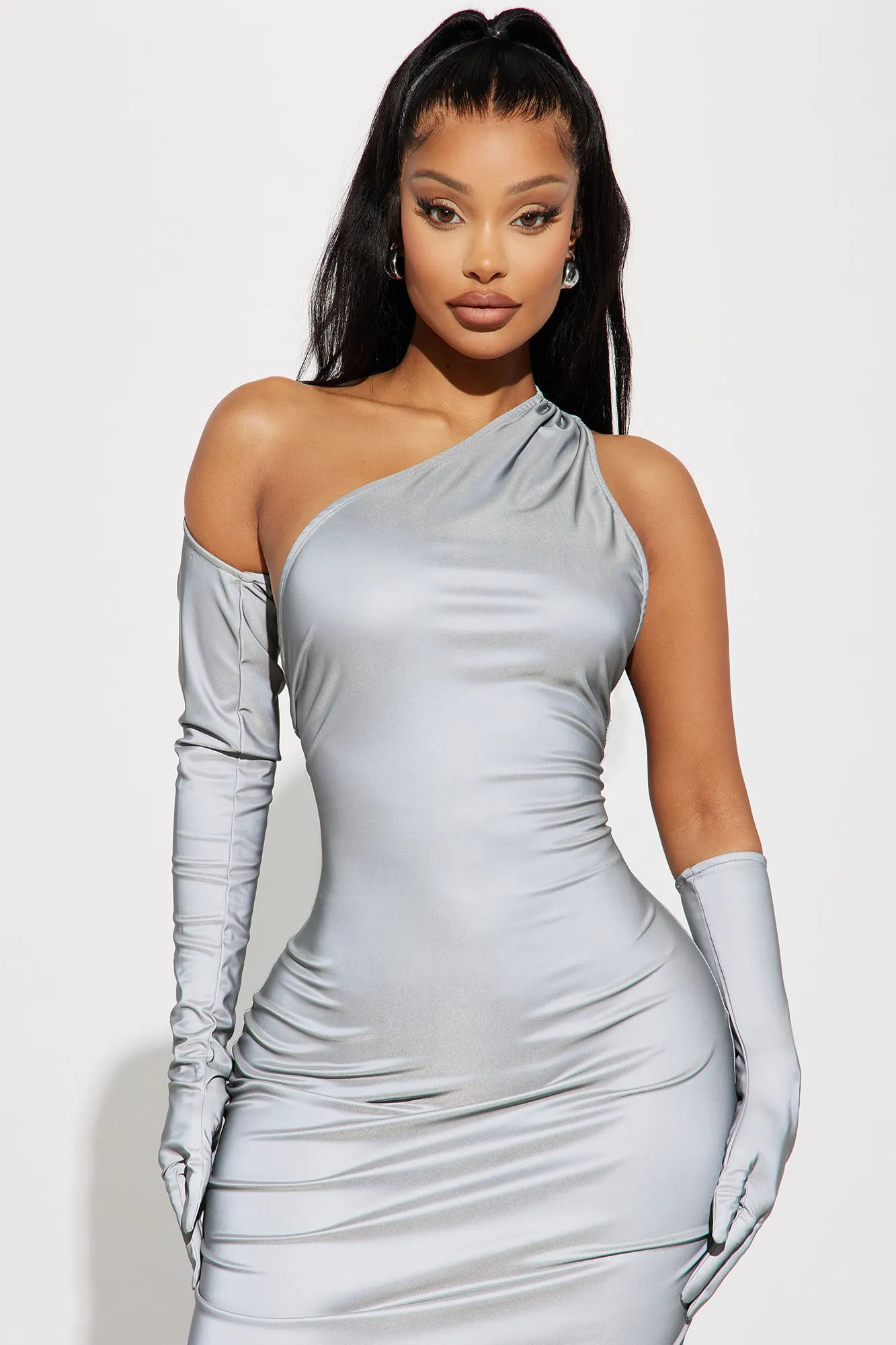 Body Glove Reflective Maxi Dress - Silver