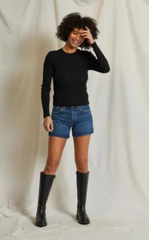 Clyde Rib Long Sleeve Tee Black