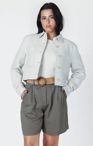 Cropped Utility Jacket | Natural