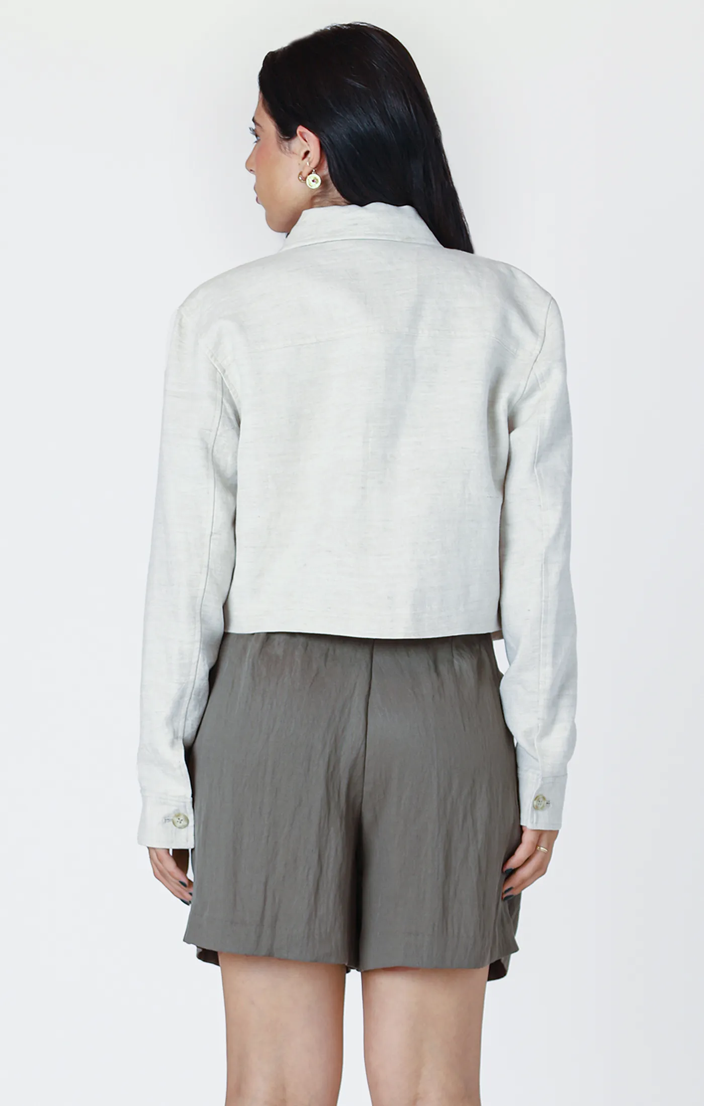 Cropped Utility Jacket | Natural