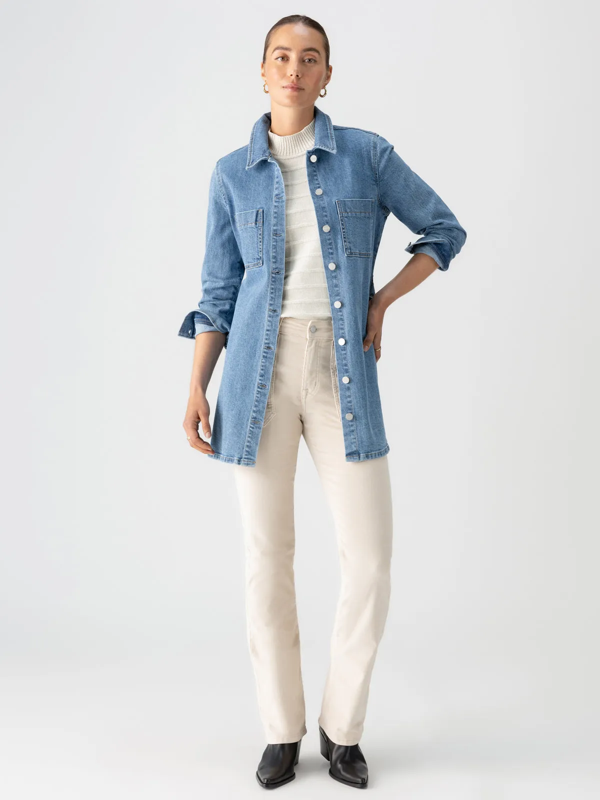 Denim Utility Shirt Dress Solar Flare