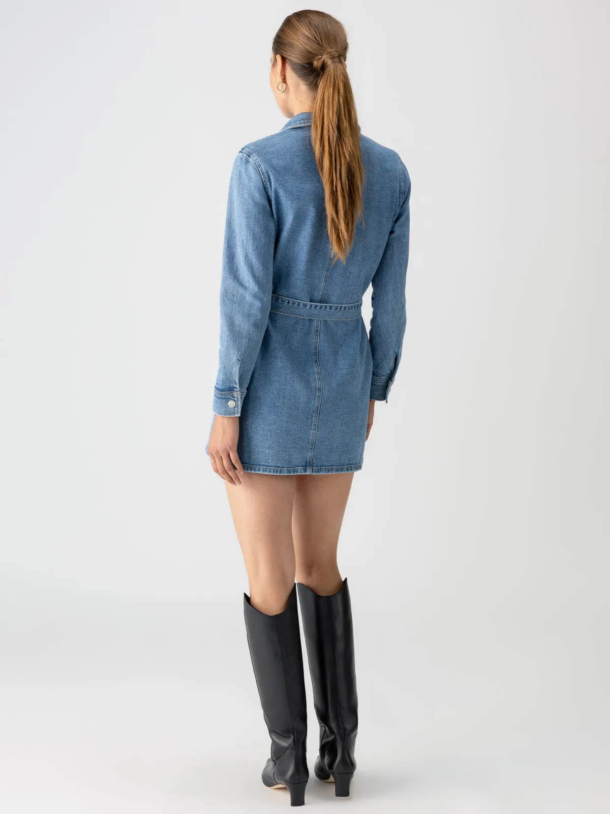 Denim Utility Shirt Dress Solar Flare