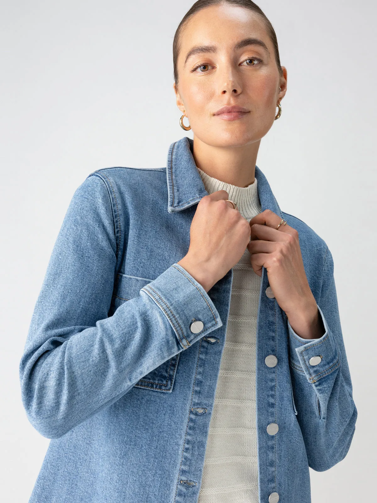 Denim Utility Shirt Dress Solar Flare
