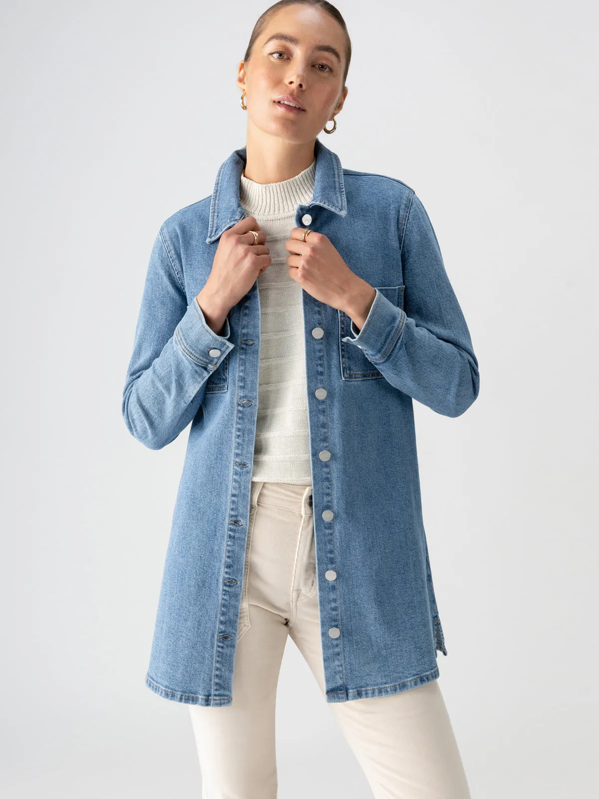 Denim Utility Shirt Dress Solar Flare