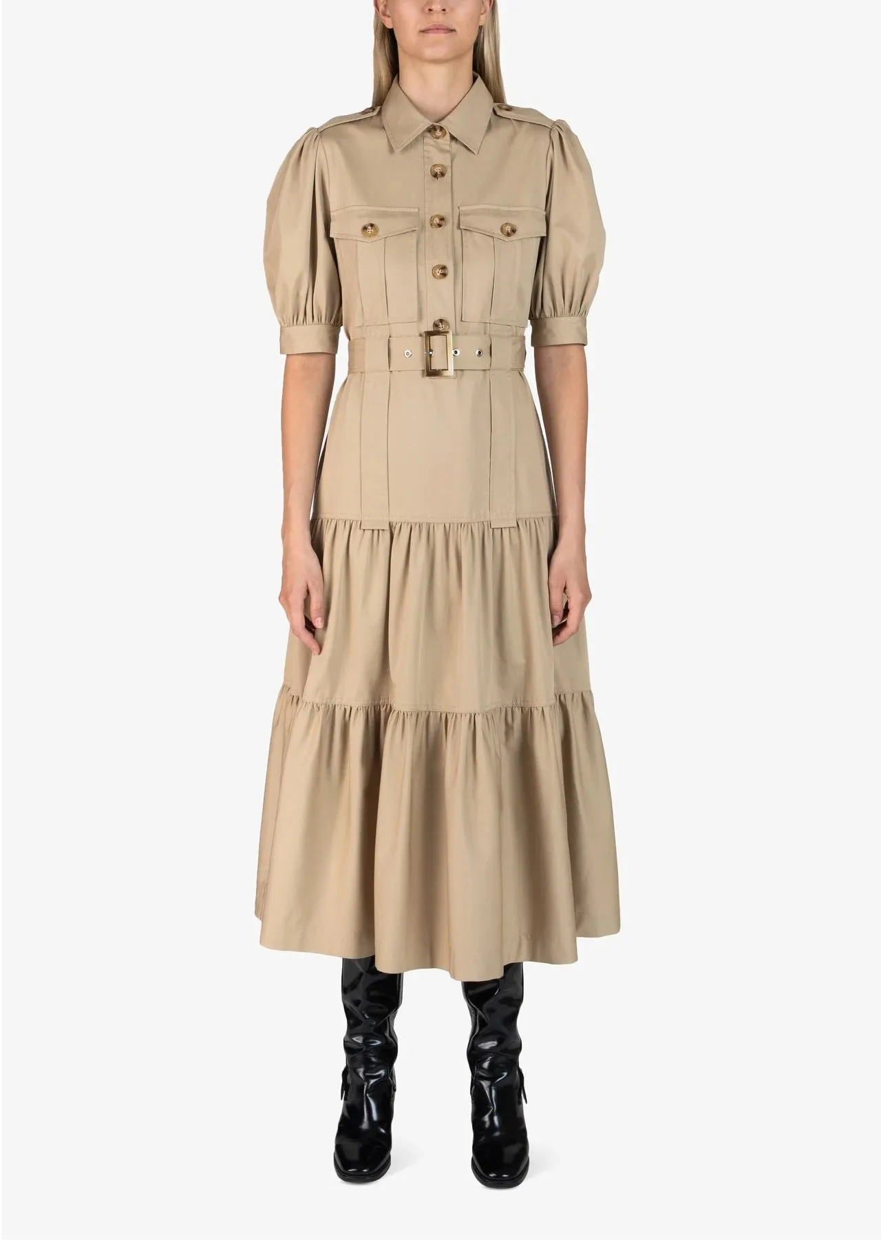 Derek Lam 10 Crosby - Buffy Utility Maxi Dress in Khaki