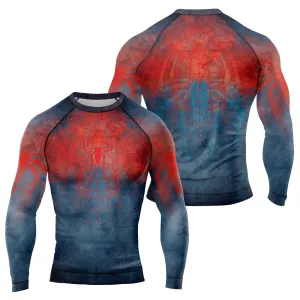 Faded Spider Web Men's Long Sleeve Rash Guard