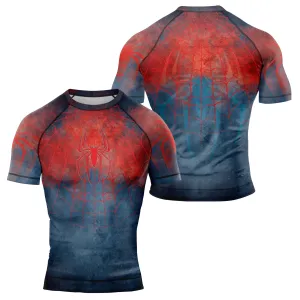 Faded Spider Web Men's Short Sleeve Rash Guard