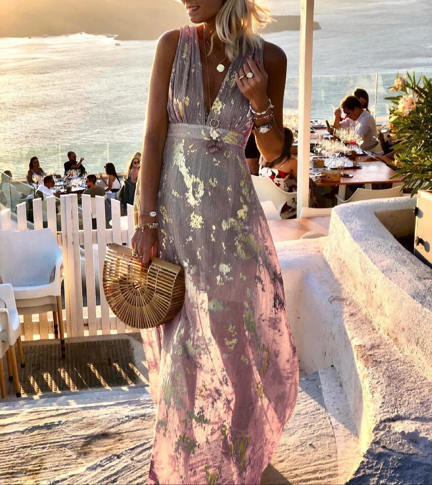 Fashion V-Neck Gilding Dress