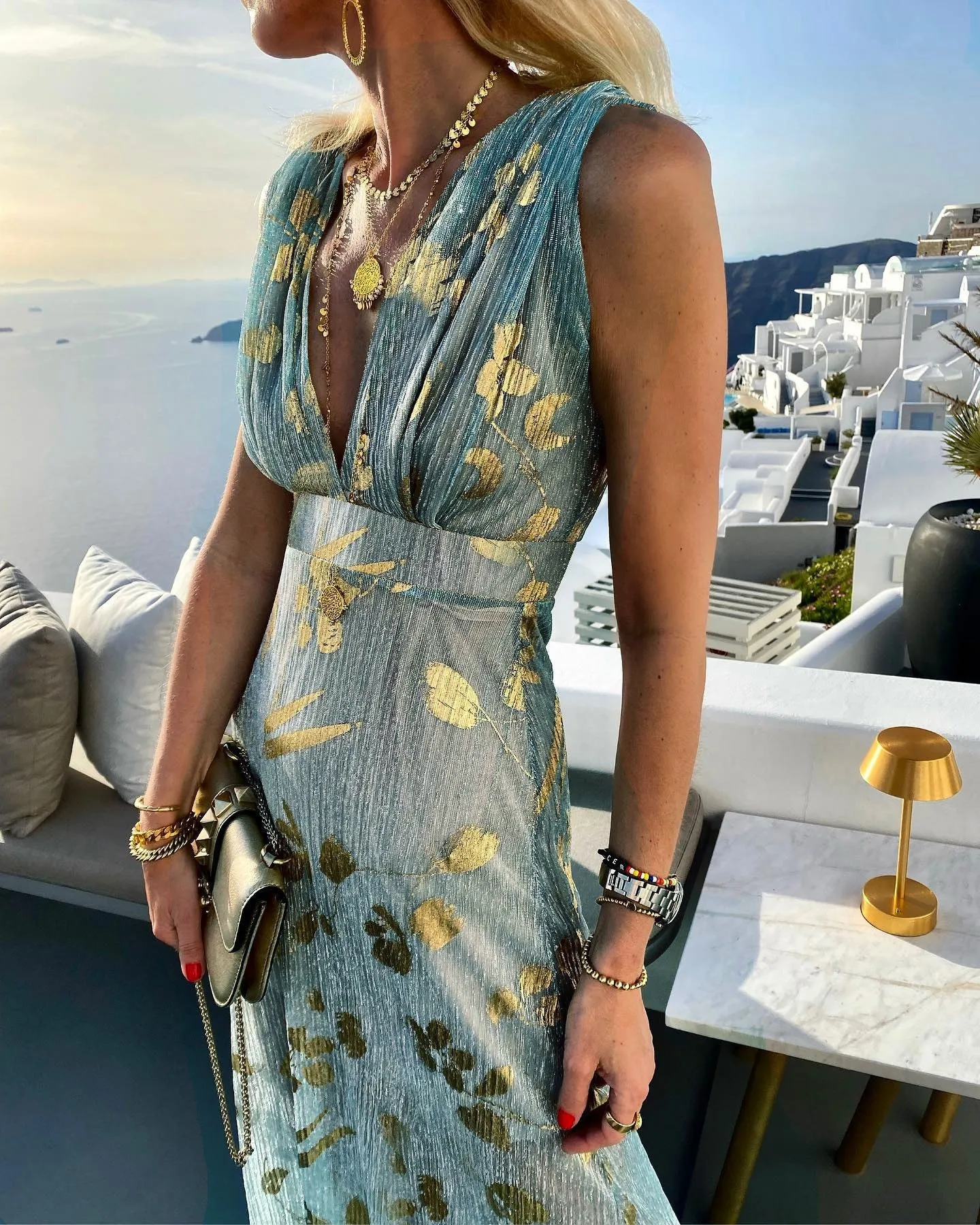 Fashion V-Neck Gilding Dress