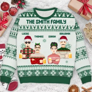 Flat Art - Christmas Gift For Bestie, Friend, Sibling, Family - Personalized Unisex Ugly Sweater