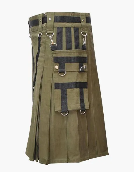 Green utility kit made of cotton-olive