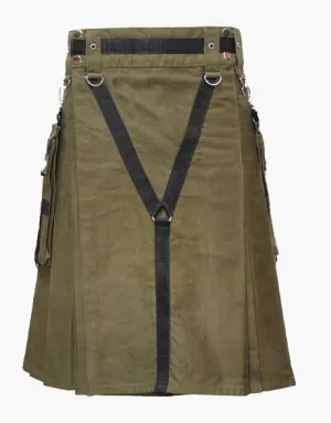 Green utility kit made of cotton-olive