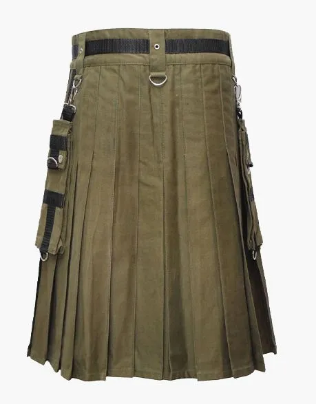 Green utility kit made of cotton-olive