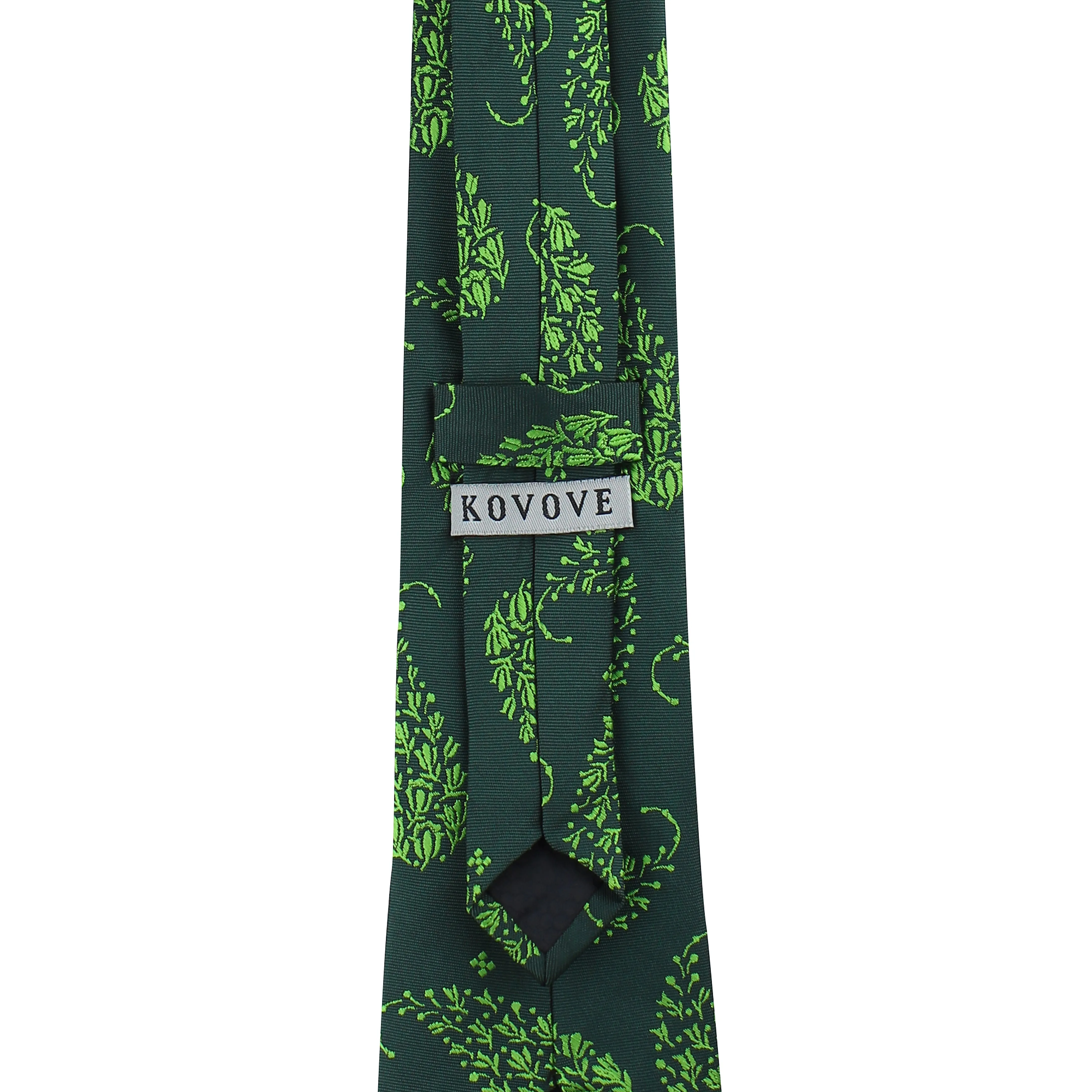 Kovove Floral Design Green Necktie for Men