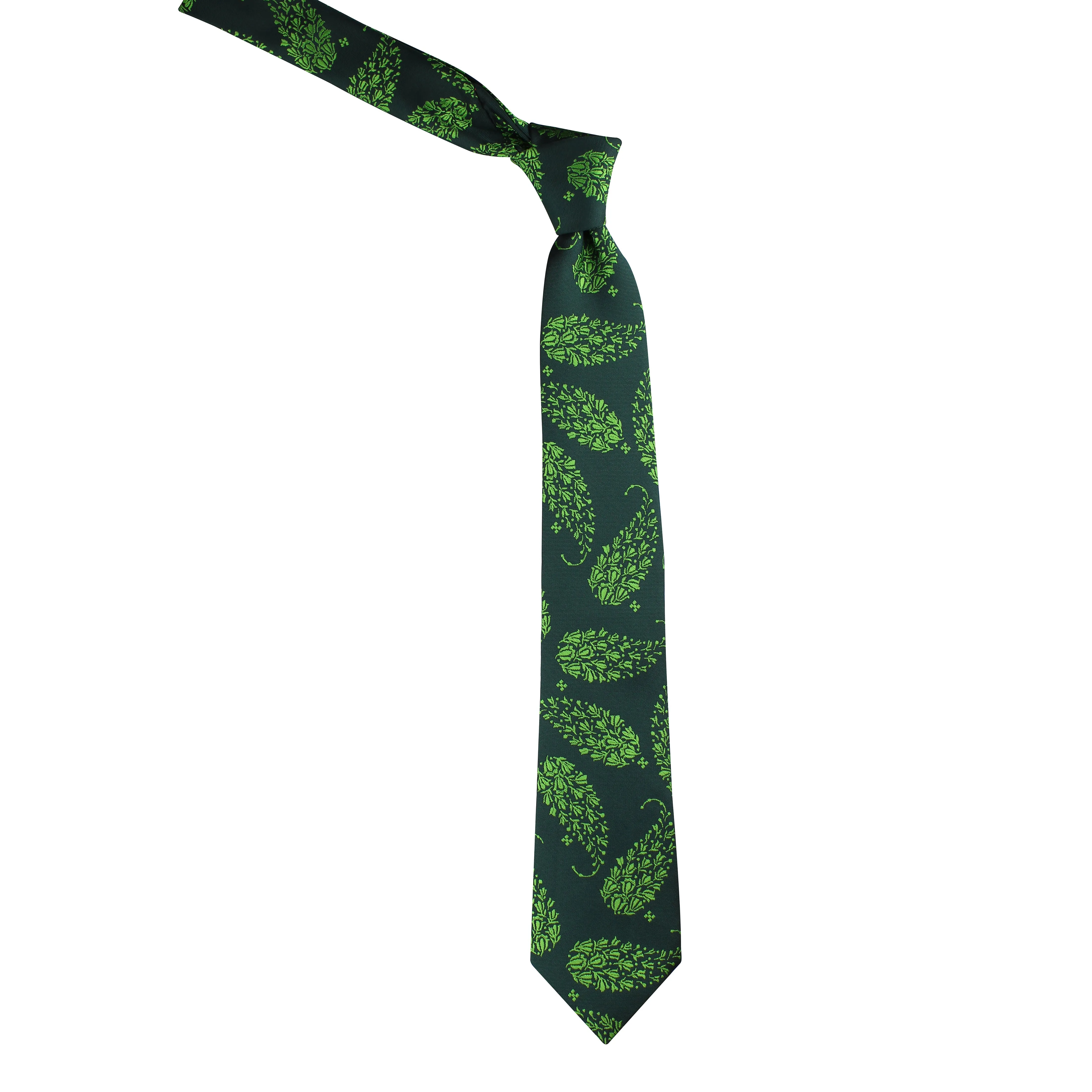 Kovove Floral Design Green Necktie for Men