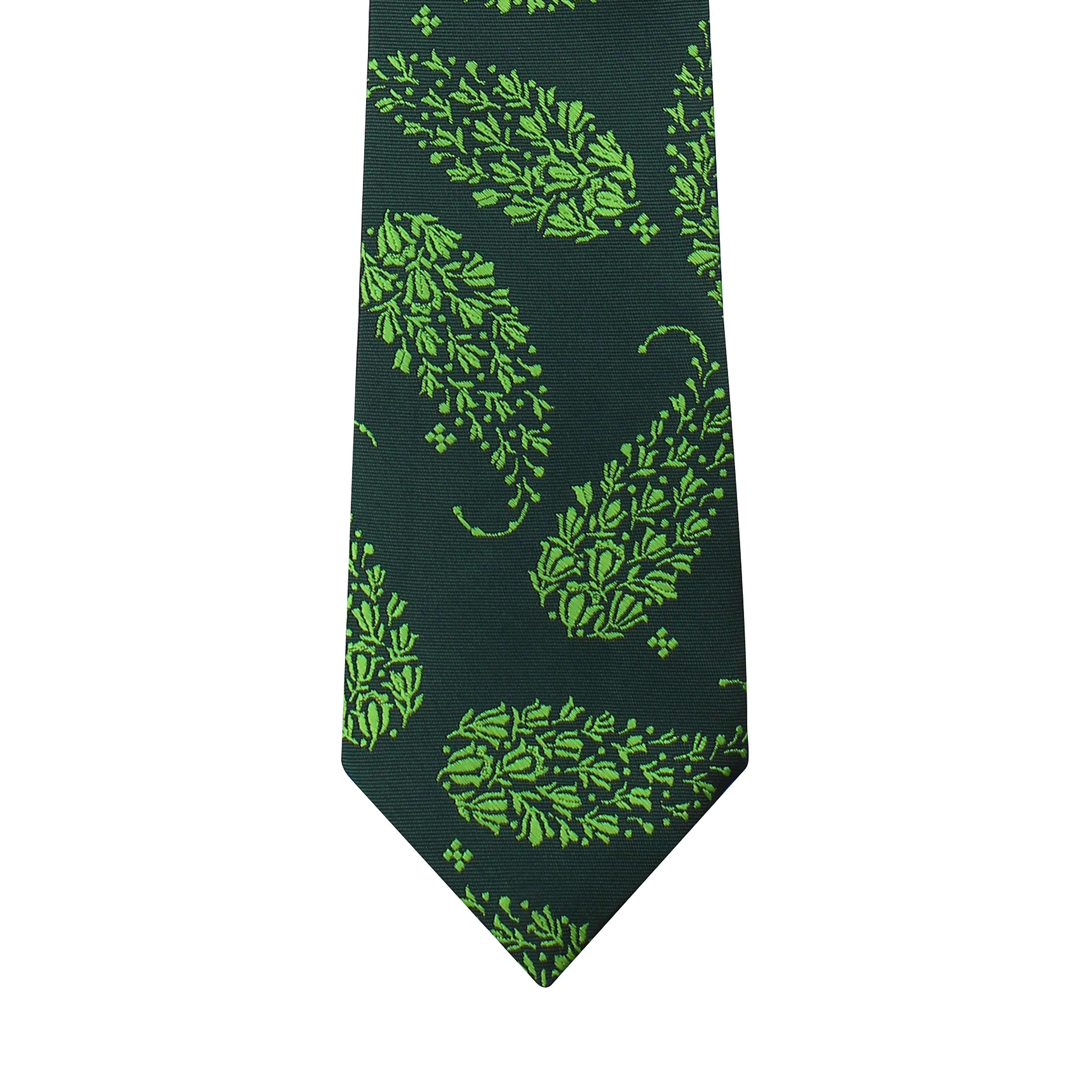 Kovove Floral Design Green Necktie for Men