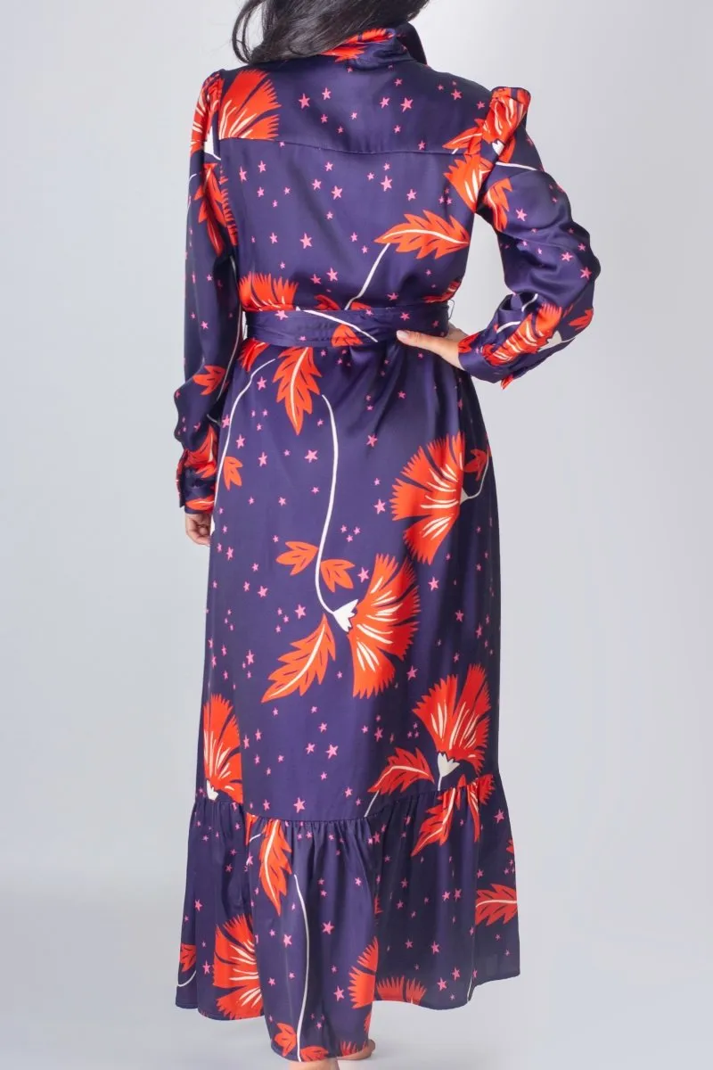 LEXI DRESS (NAVY/RED)