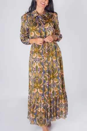 LEXI DRESS (OLIVE PAISLEY)
