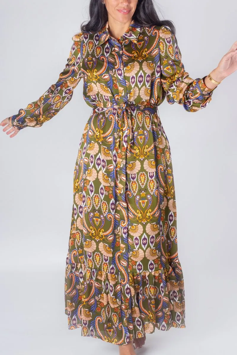 LEXI DRESS (OLIVE PAISLEY)