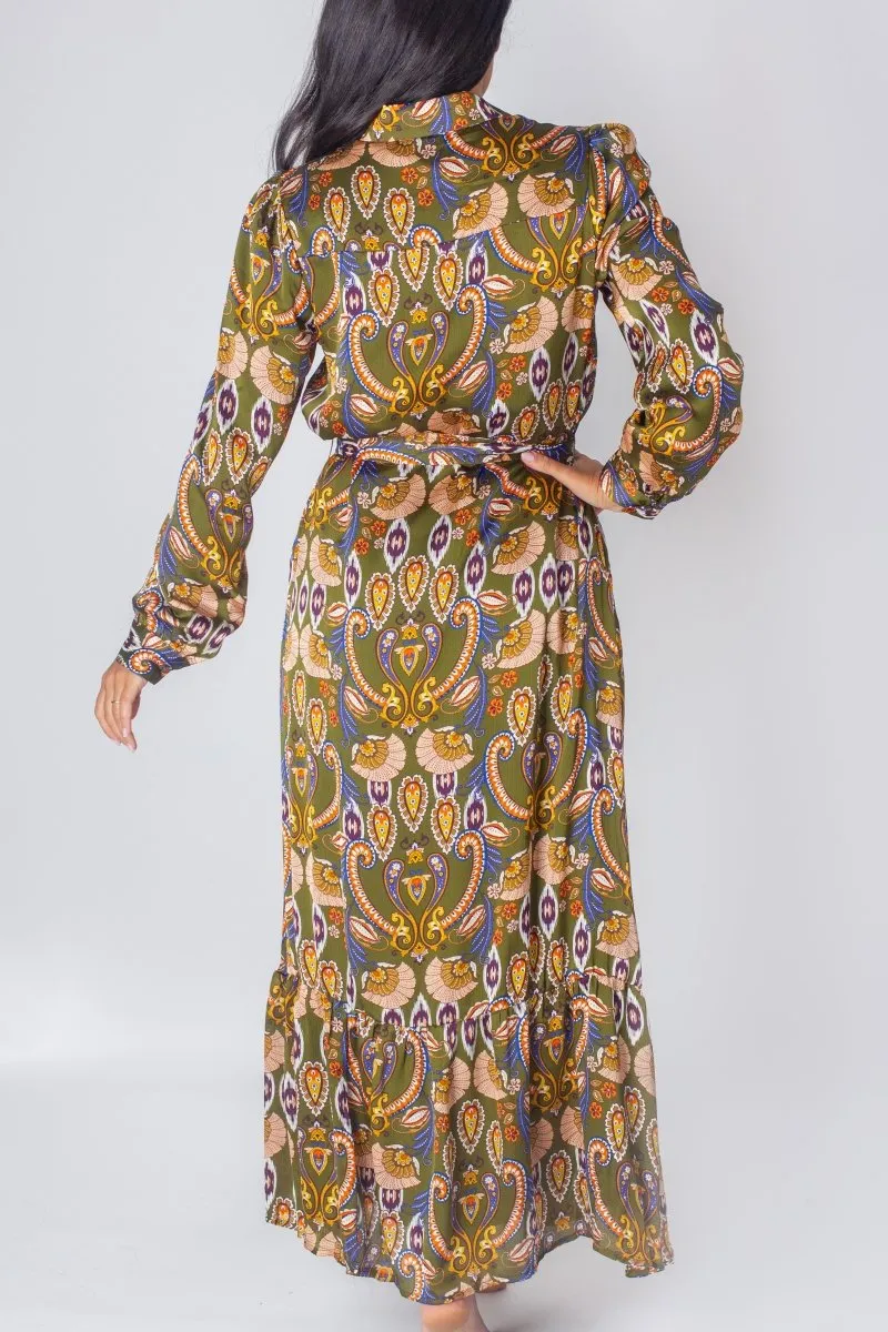 LEXI DRESS (OLIVE PAISLEY)