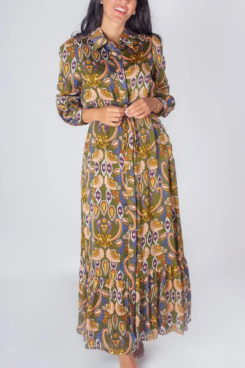 LEXI DRESS (OLIVE PAISLEY)
