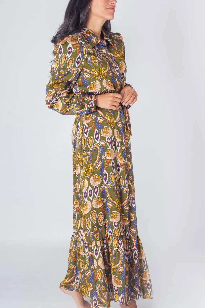 LEXI DRESS (OLIVE PAISLEY)