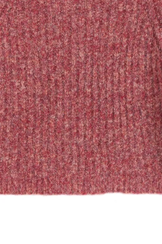 Melange Raglan Sleeve Multicolor Sweater Top