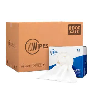 MWipes Reusable Microfiber Wipes - Box of 50 - 10"x12" - Blue - Case of 8