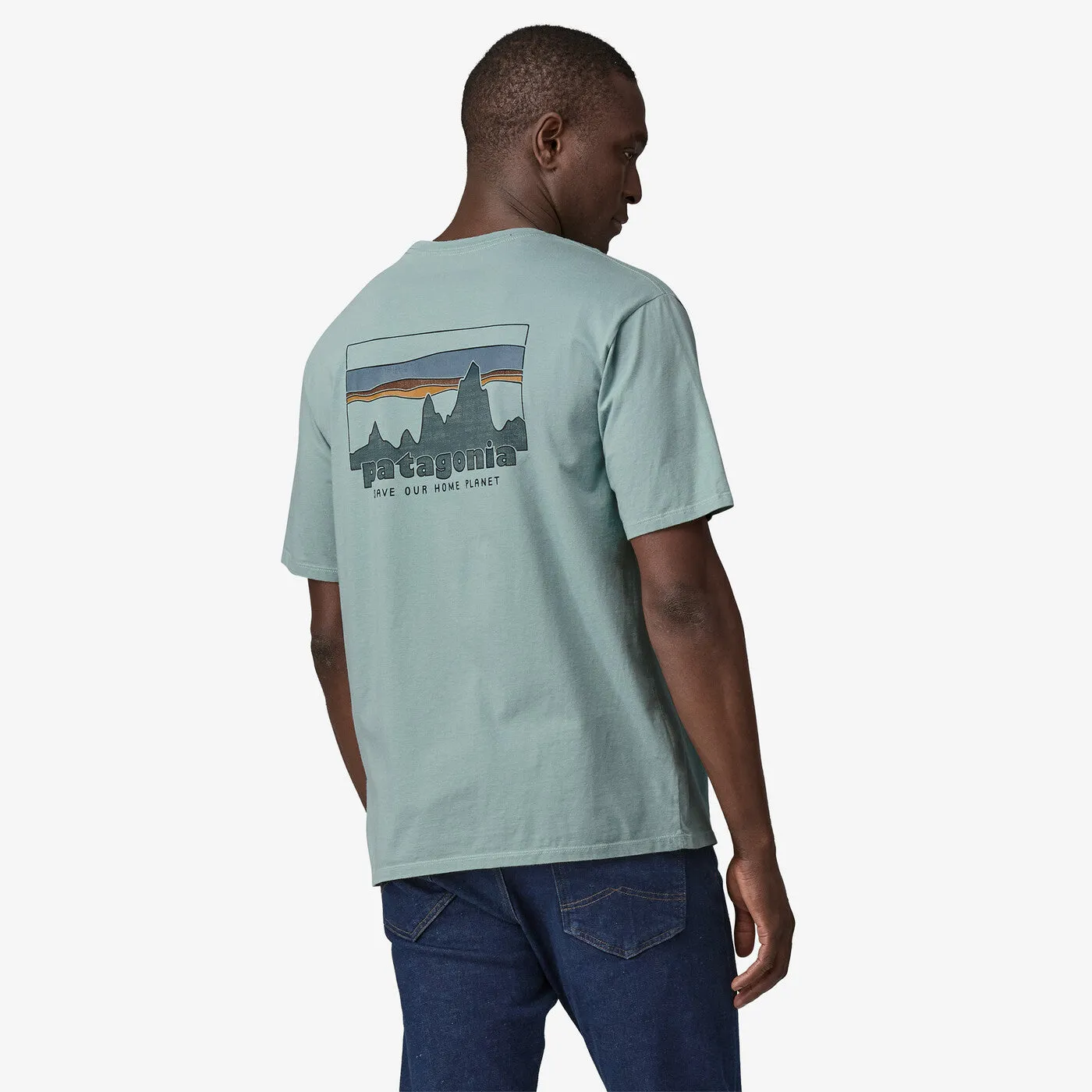PATAGONIA Men's '73 Skyline Organic T-Shirt Thermal Blue