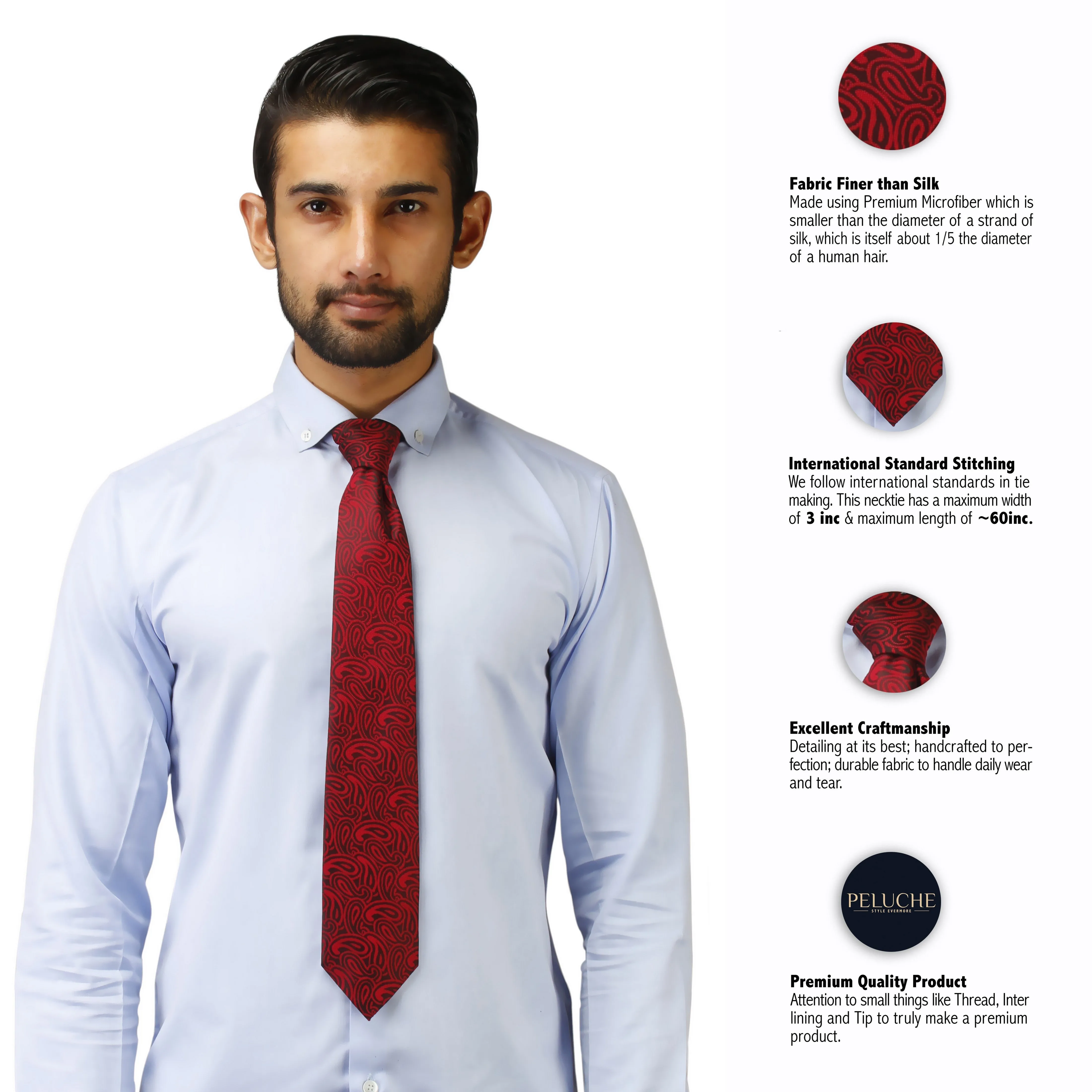 Peluche Alluring Microfiber Necktie for Men