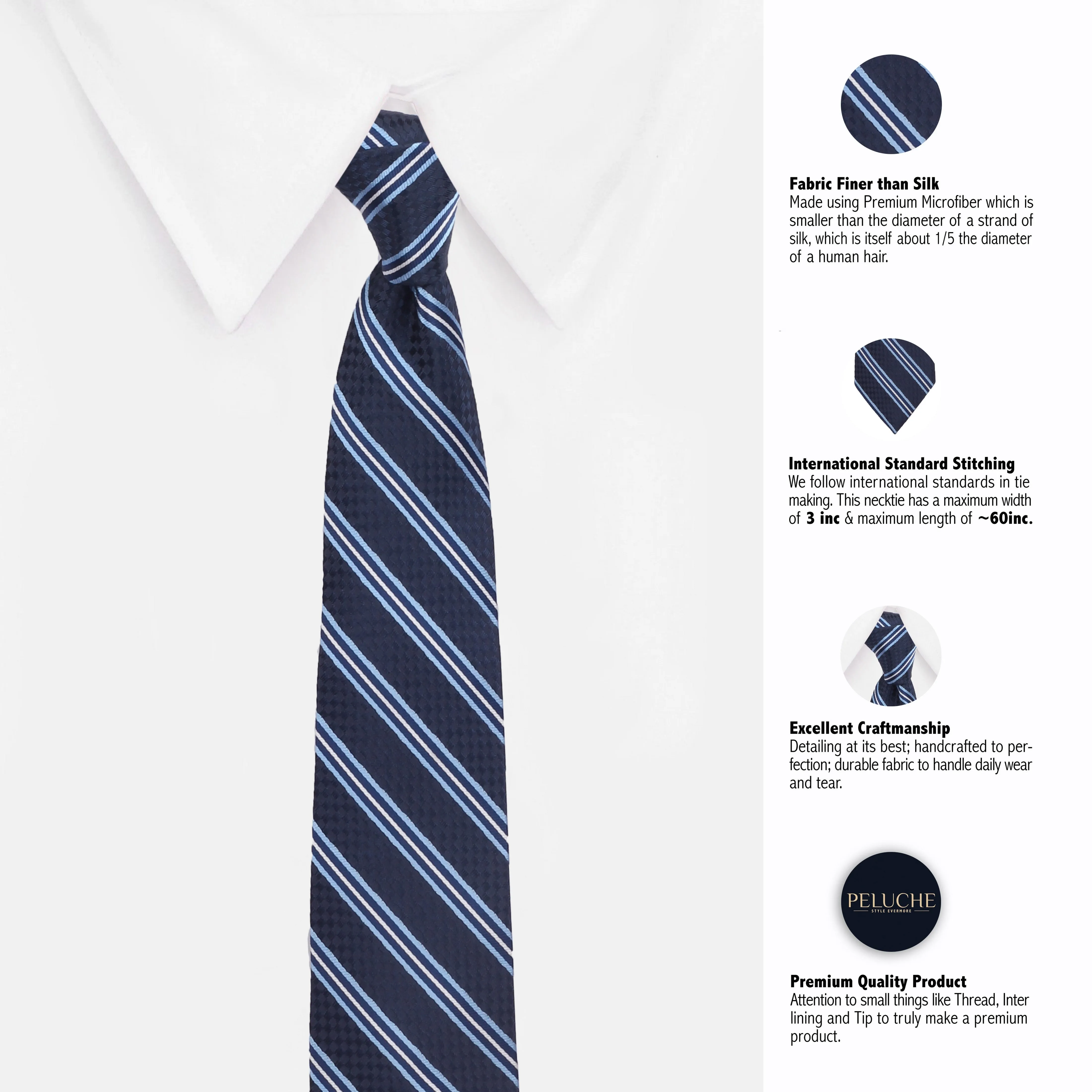 Peluche Blue Ombre Microfiber Necktie For Men