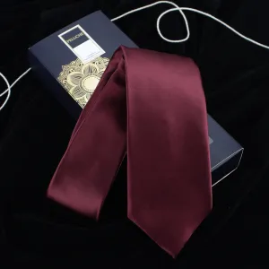Peluche Classy Maroon Colored Microfiber Necktie for Men