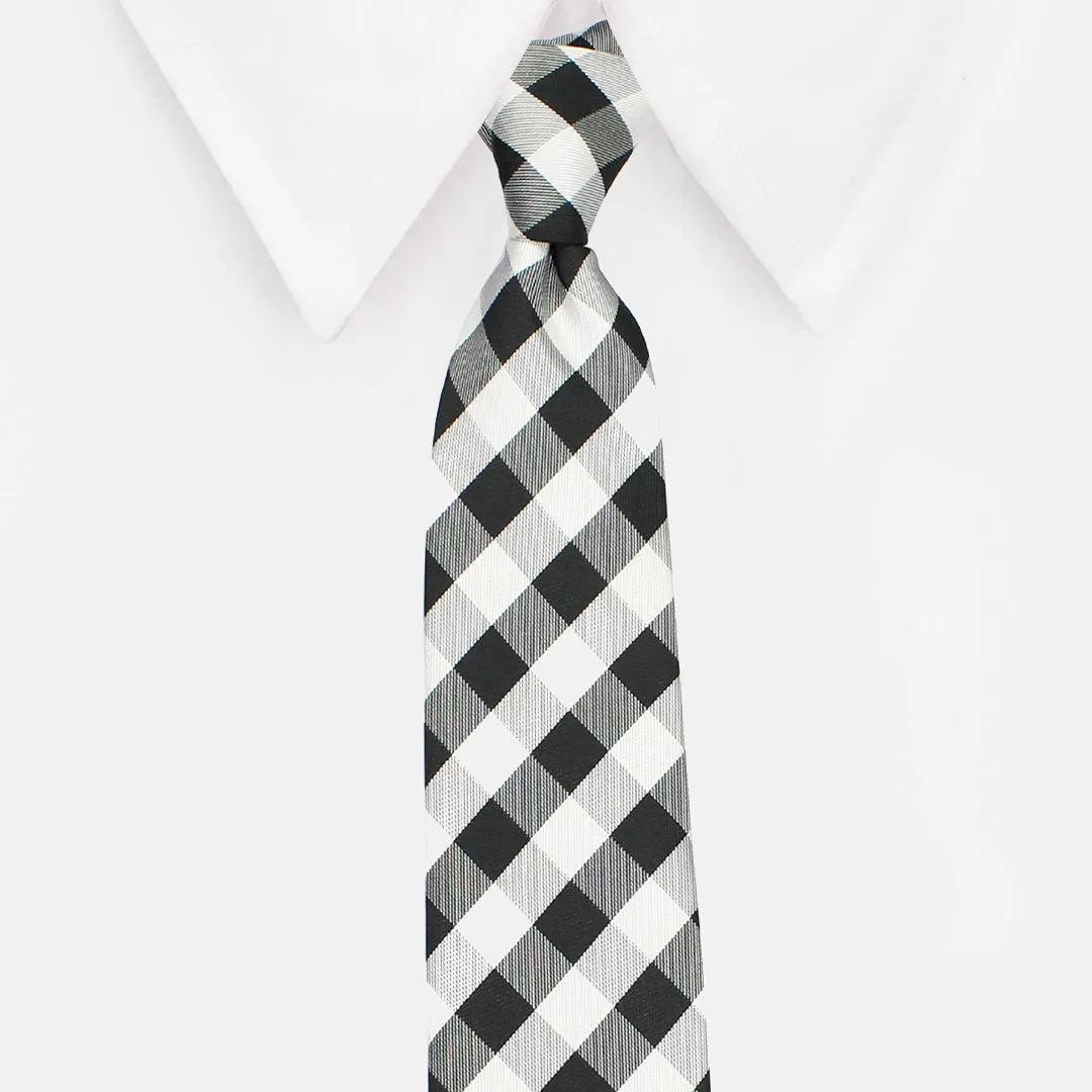 Peluche Nifty Black Neck Tie & Pocket Square Set for Men