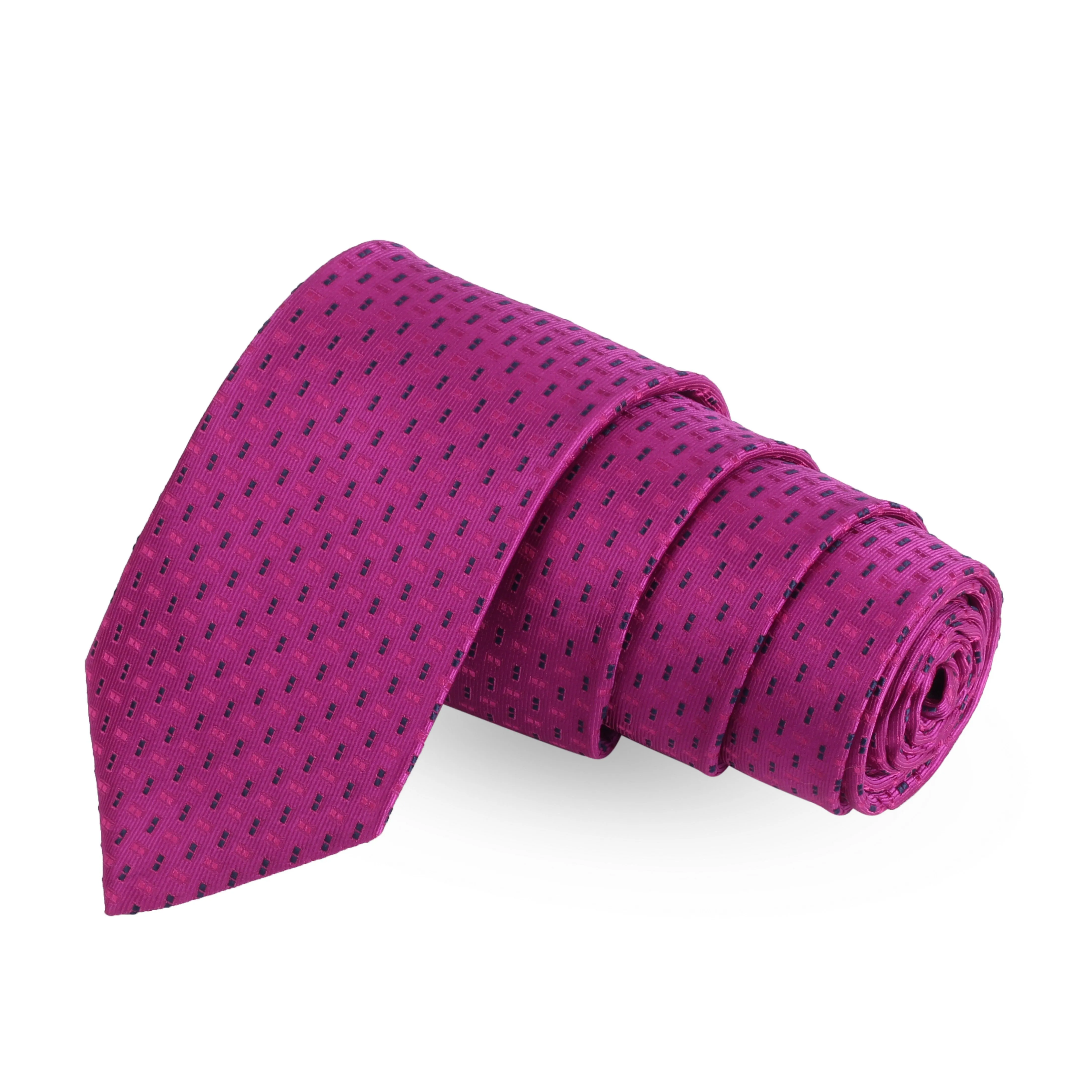 Peluche Notty Pink And Black Microfiber Necktie For Men