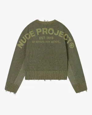 PERFECT CROP KNIT GREEN