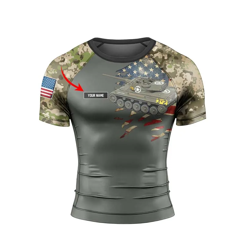 Personalized M18 Hellcat Tank Men's Short Sleeve Rash Guard