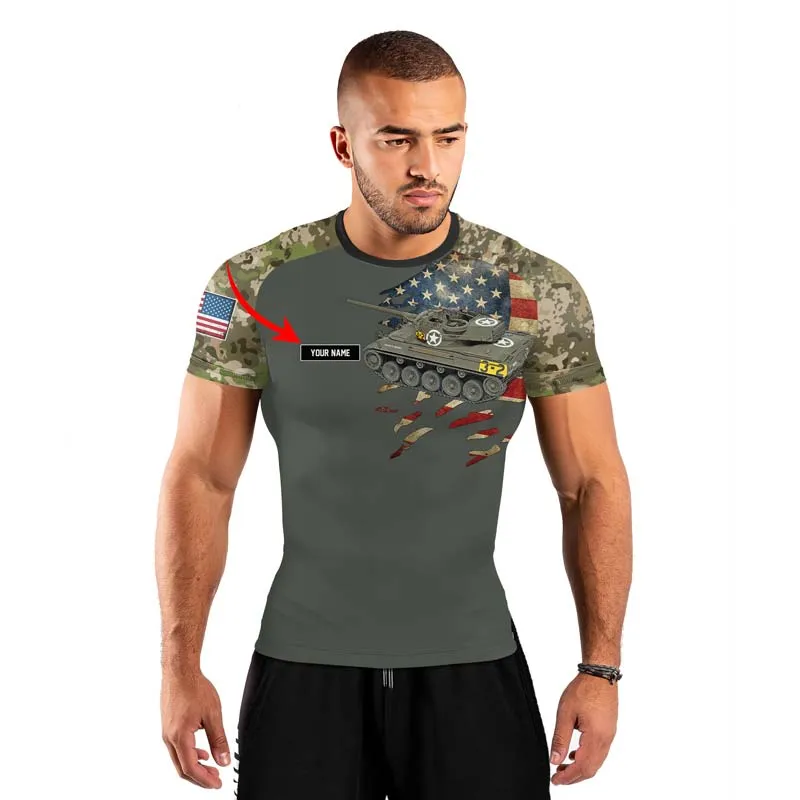 Personalized M18 Hellcat Tank Men's Short Sleeve Rash Guard