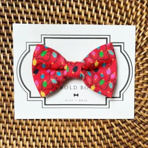 Red Christmas Lights Bow for Dog Collar and Cat Collar