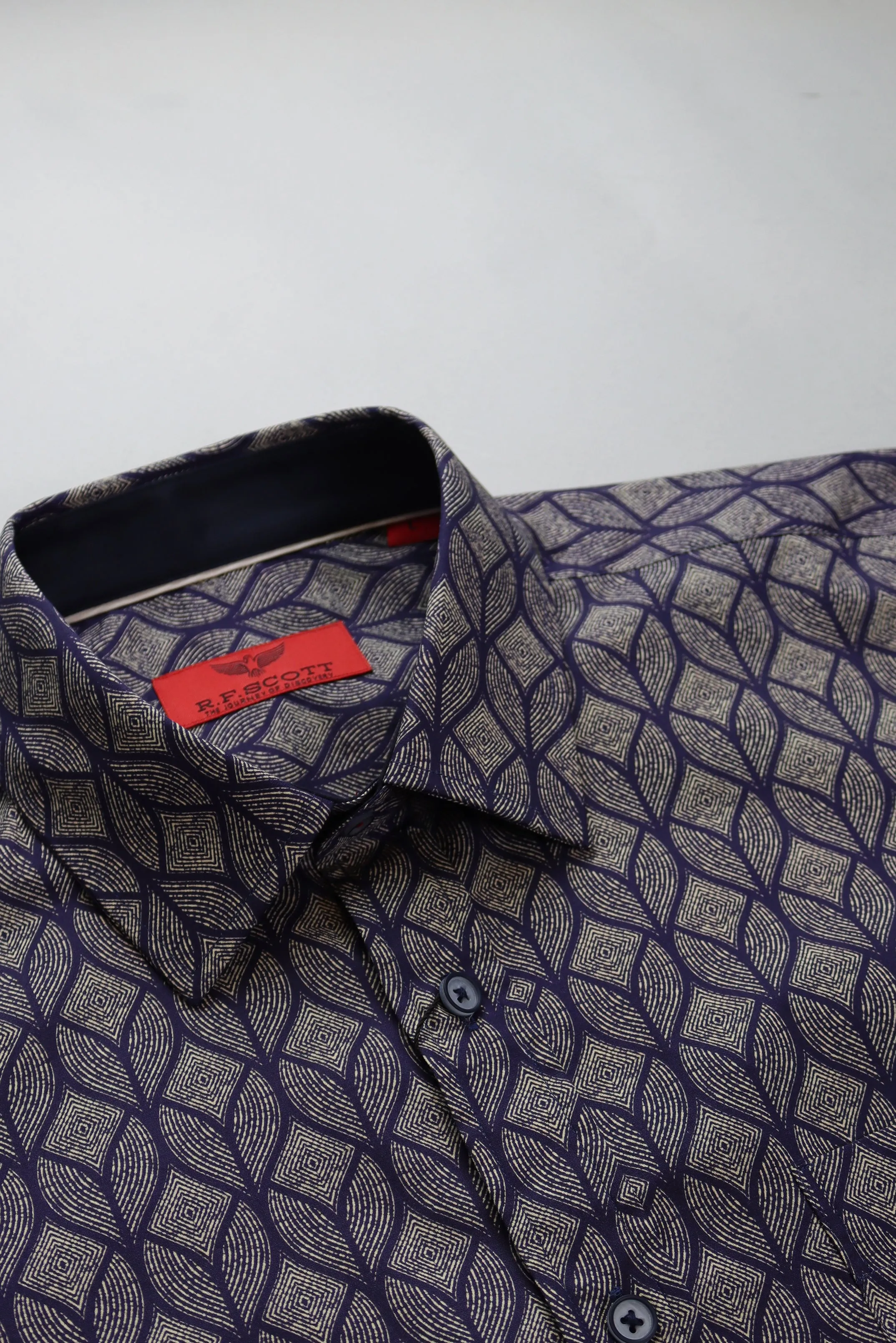 R.F. Scott Fielding Long Sleeve Shirt - Art Deco Thunderstorm