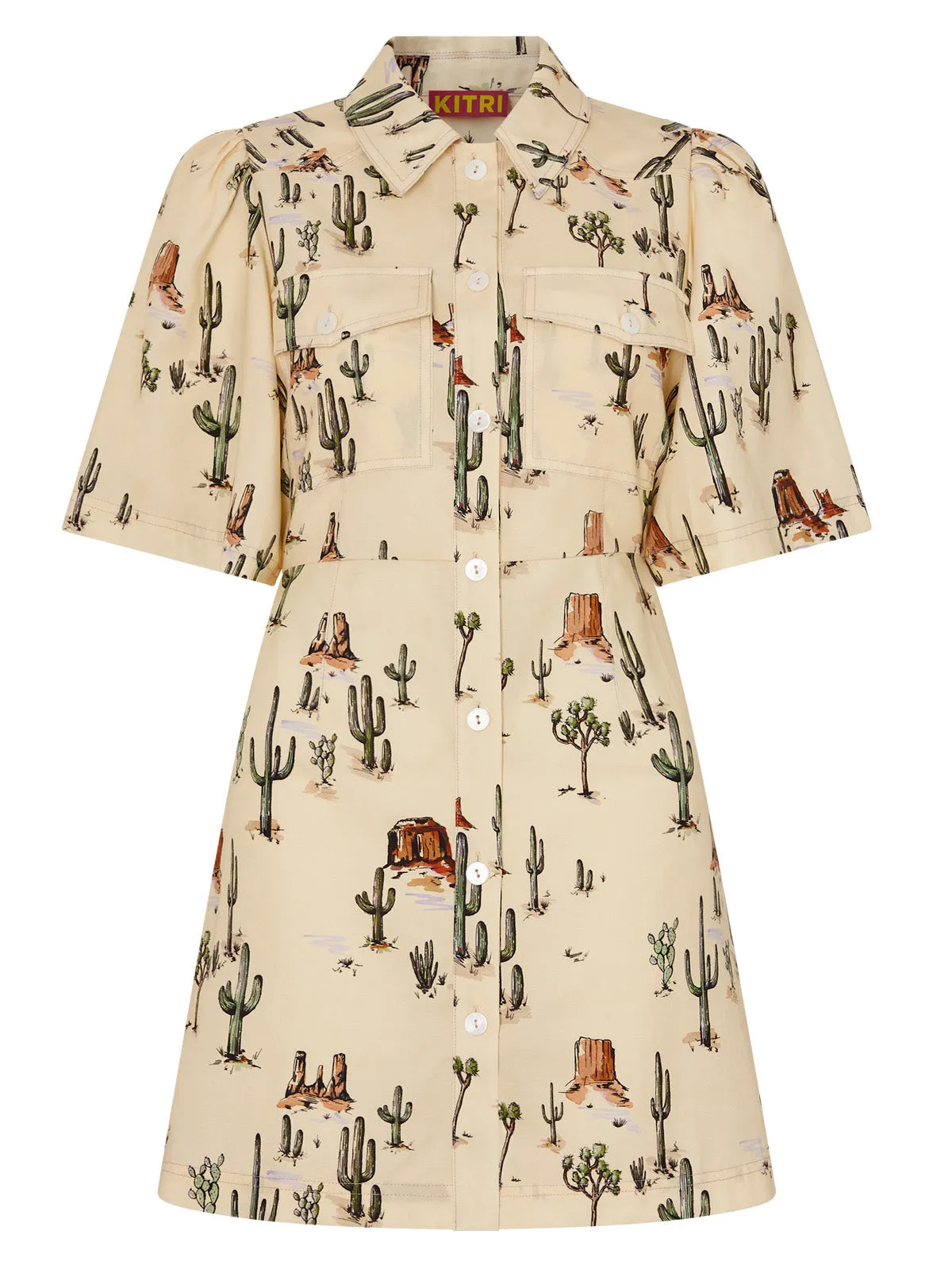Shania Joshua Tree Print Mini Dress