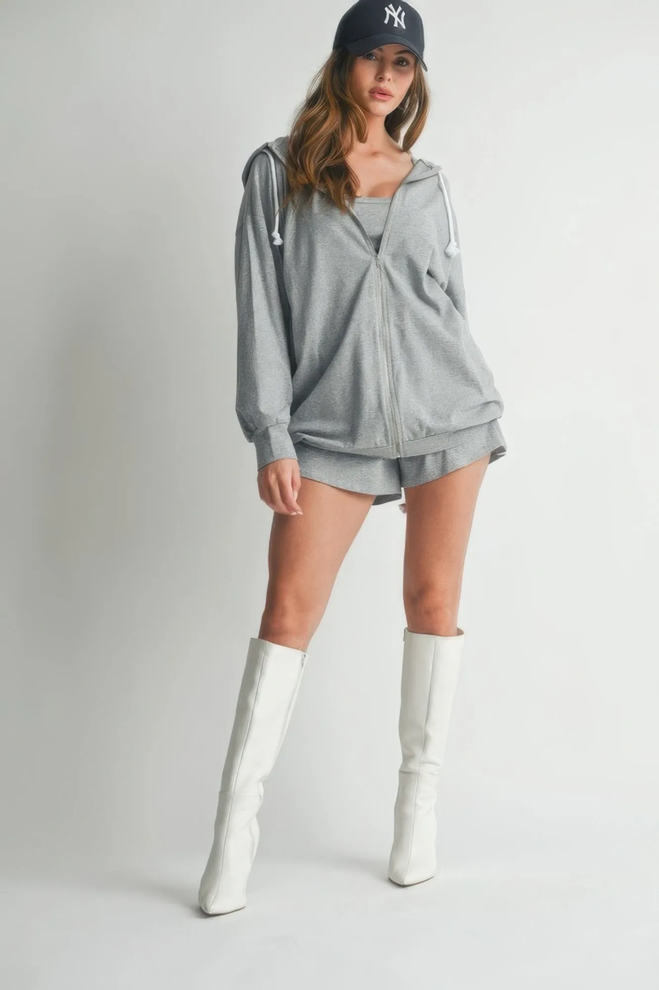 Soft Cotton 3Pc Crop Top Sweater Set