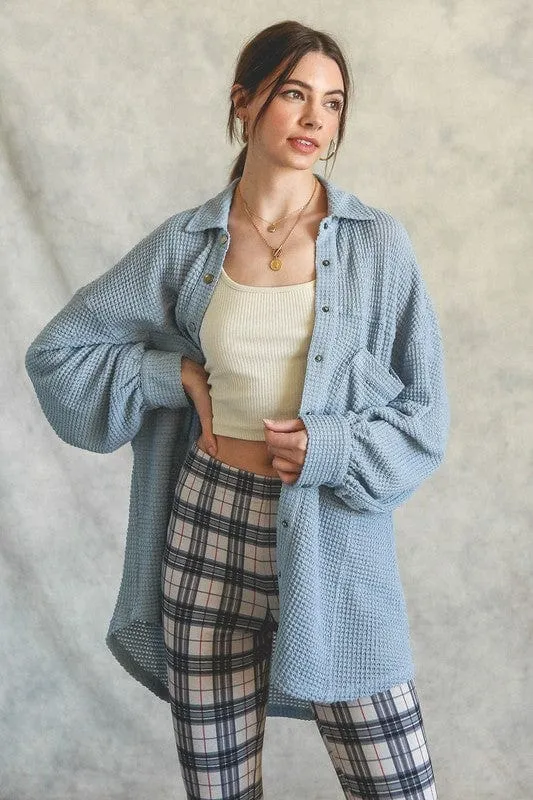 Soft Thermal Knit Shacket Top  *Online Only*