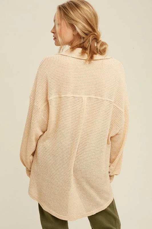 Soft Thermal Knit Shacket Top  *Online Only*