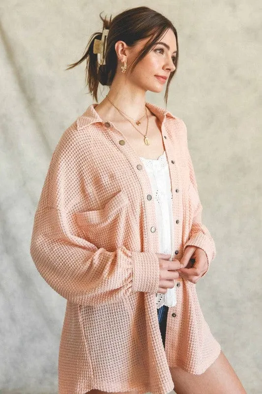 Soft Thermal Knit Shacket Top  *Online Only*